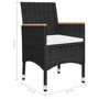 Voir la diapositive 6 : VIDAXL Ensemble a manger de jardin 5 pcs Noir
