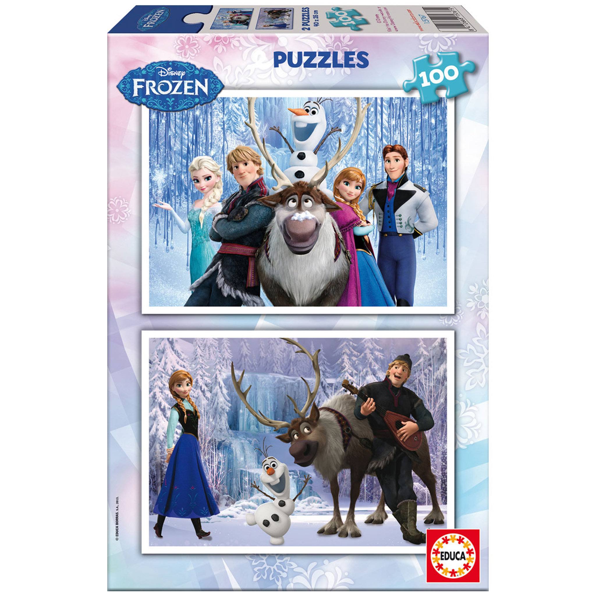 Voir la diapositive 2 : EDUCA Puzzle 2 x 100 pièces : La Reine des Neiges (Frozen)