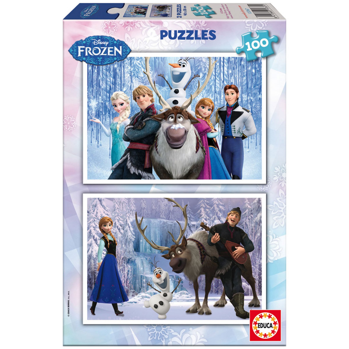 EDUCA Puzzle 2 x 100 pièces : La Reine des Neiges (Frozen)