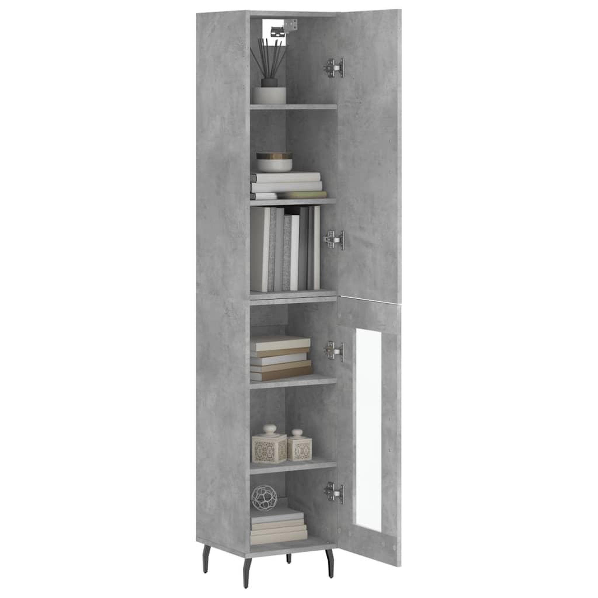 Voir la diapositive 3 : VIDAXL Buffet haut Gris beton 34,5x34x180 cm Bois d'ingenierie