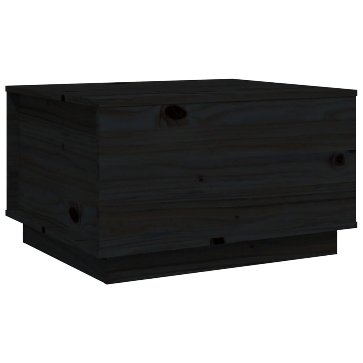 VIDAXL Table basse Noir 60x50x35 cm Bois massif de pin