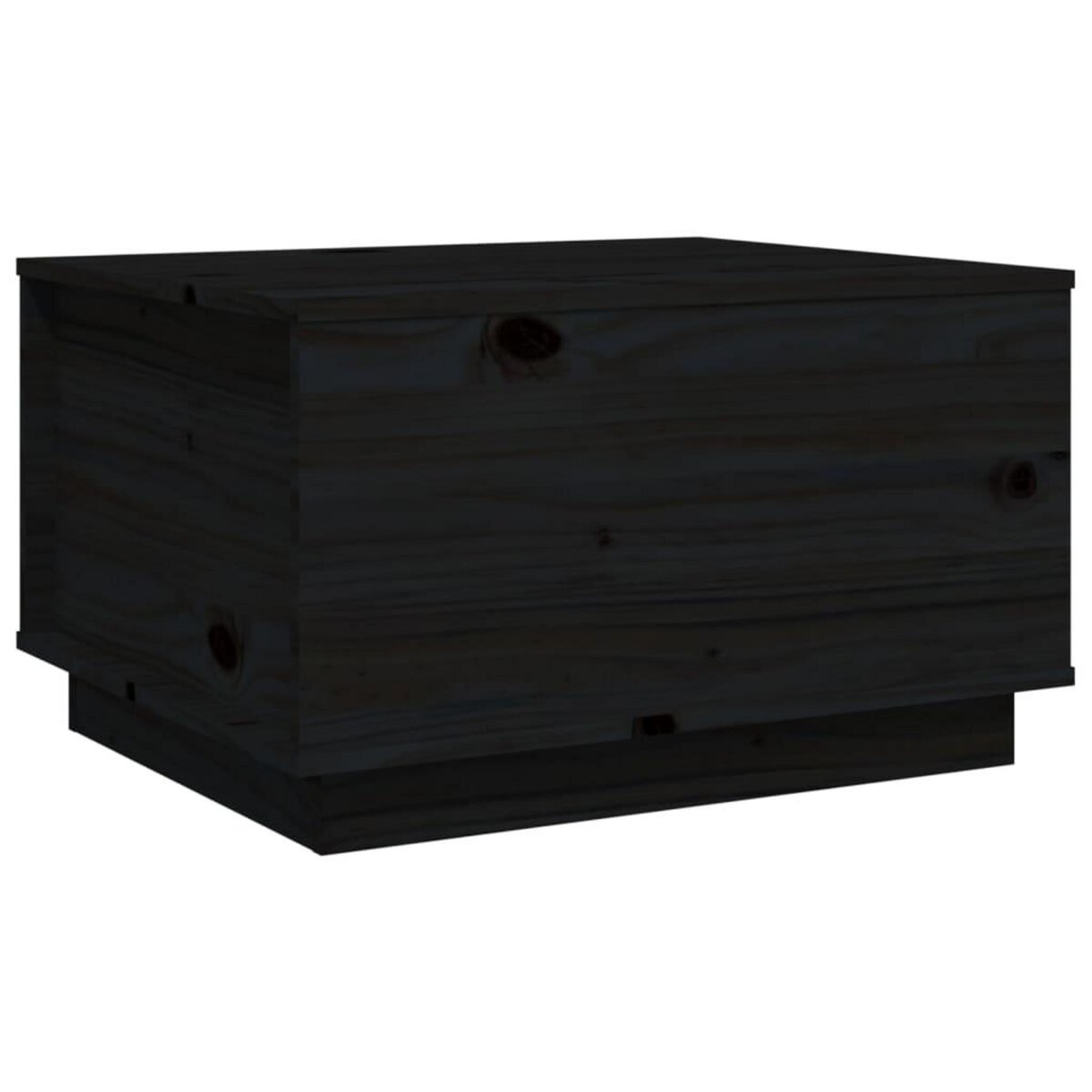 VIDAXL Table basse Noir 60x50x35 cm Bois massif de pin