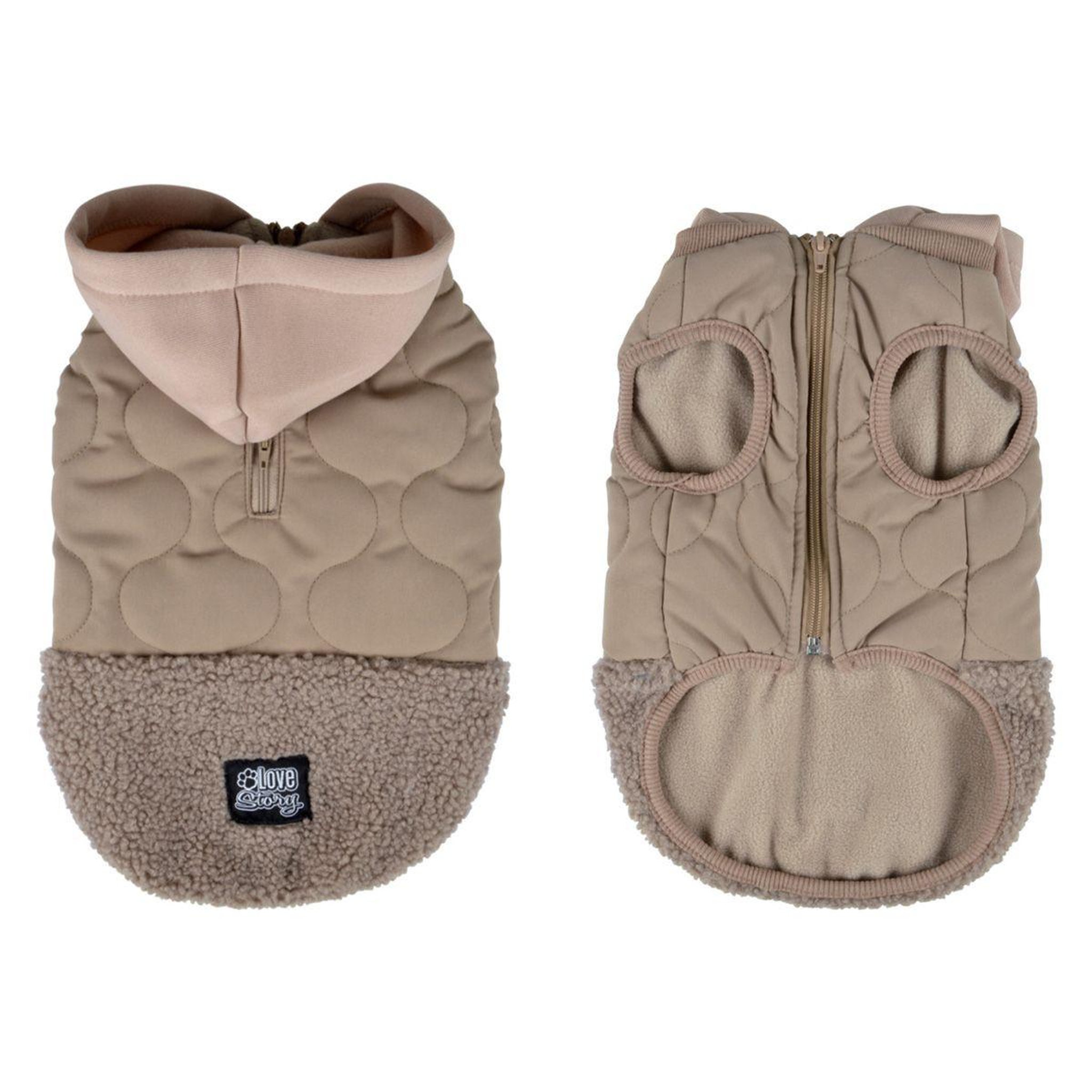 LOVE STORY Manteau matelassé pour chien  teddy  30cm beige