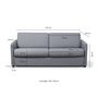 Voir la diapositive 8 : Canapé convertible 140 cm  système couchage express 3 places en tissu Gris clair ALICE 