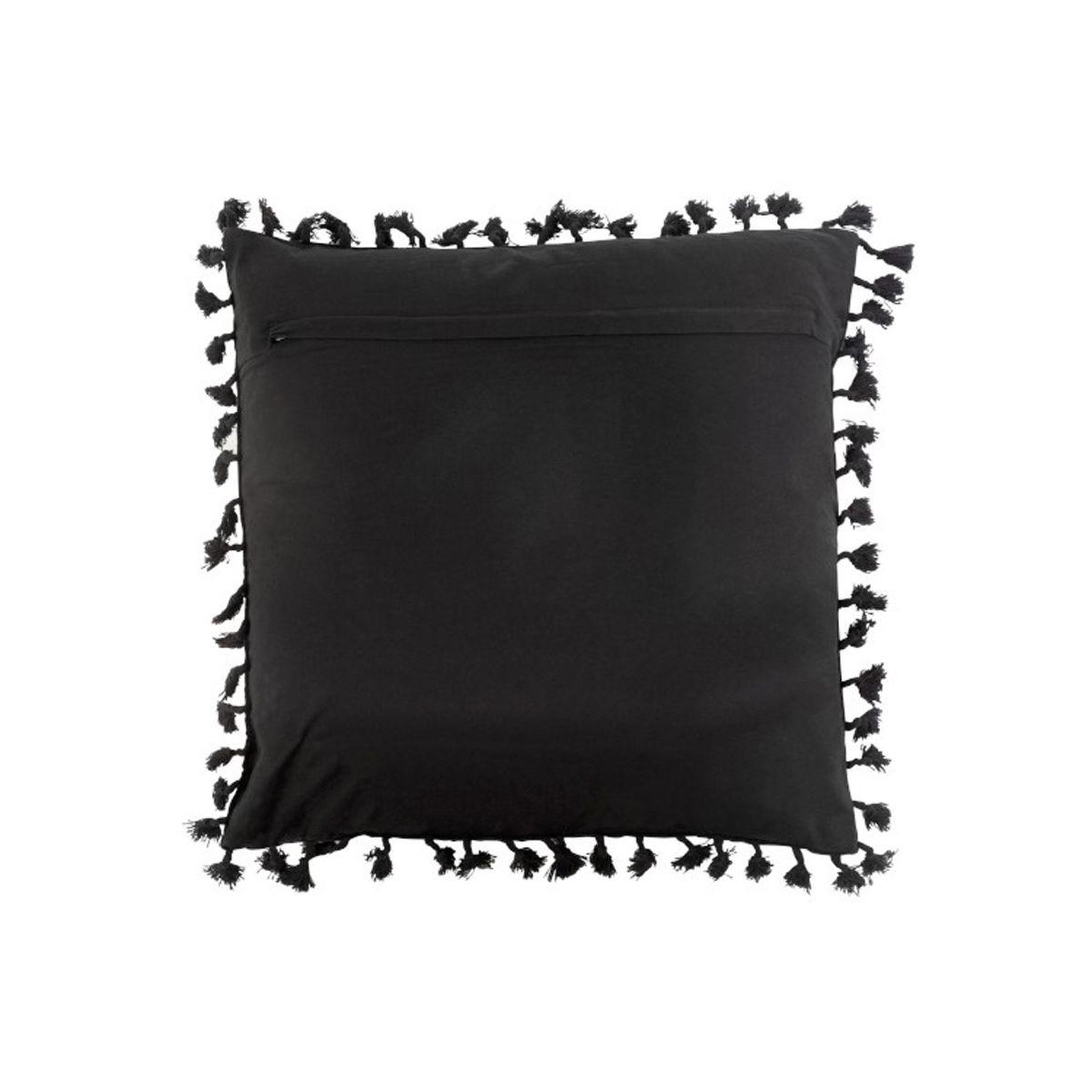 Voir la diapositive 2 : J-LINE Coussin déco  marocain  45x45cm noir