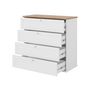Voir la diapositive 3 : BEST MOBILIER Francesco - commode - effet bois et blanc - 92 cm
