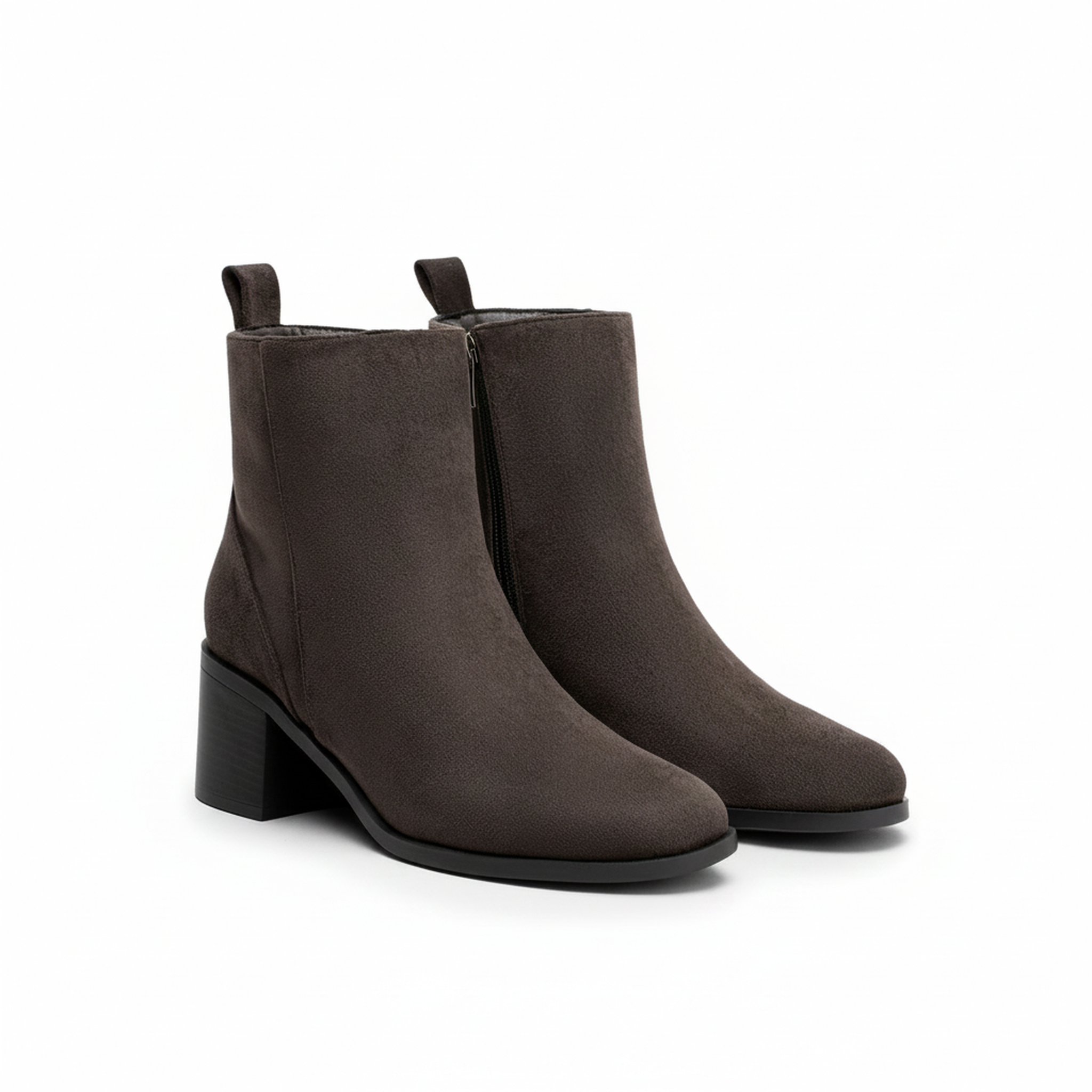 Voir la diapositive 3 : OZABI Ozabi bottines femme suédine zippée talon bloc 5 cm bout arrondi