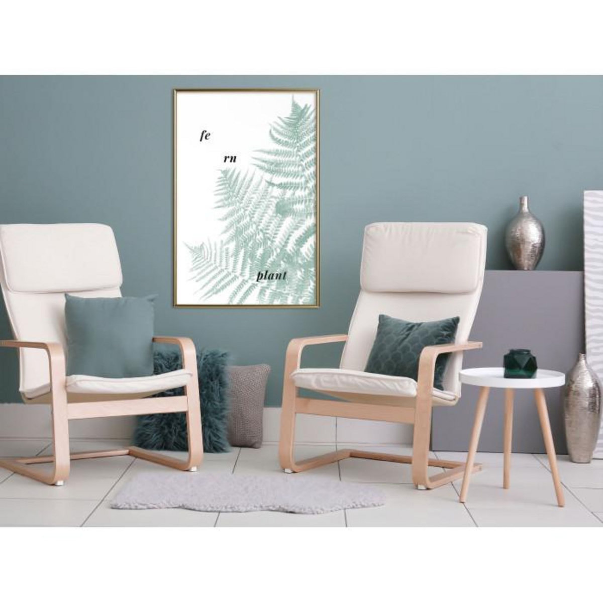 Paris Prix Affiche Murale Encadrée  Pale Green Fern