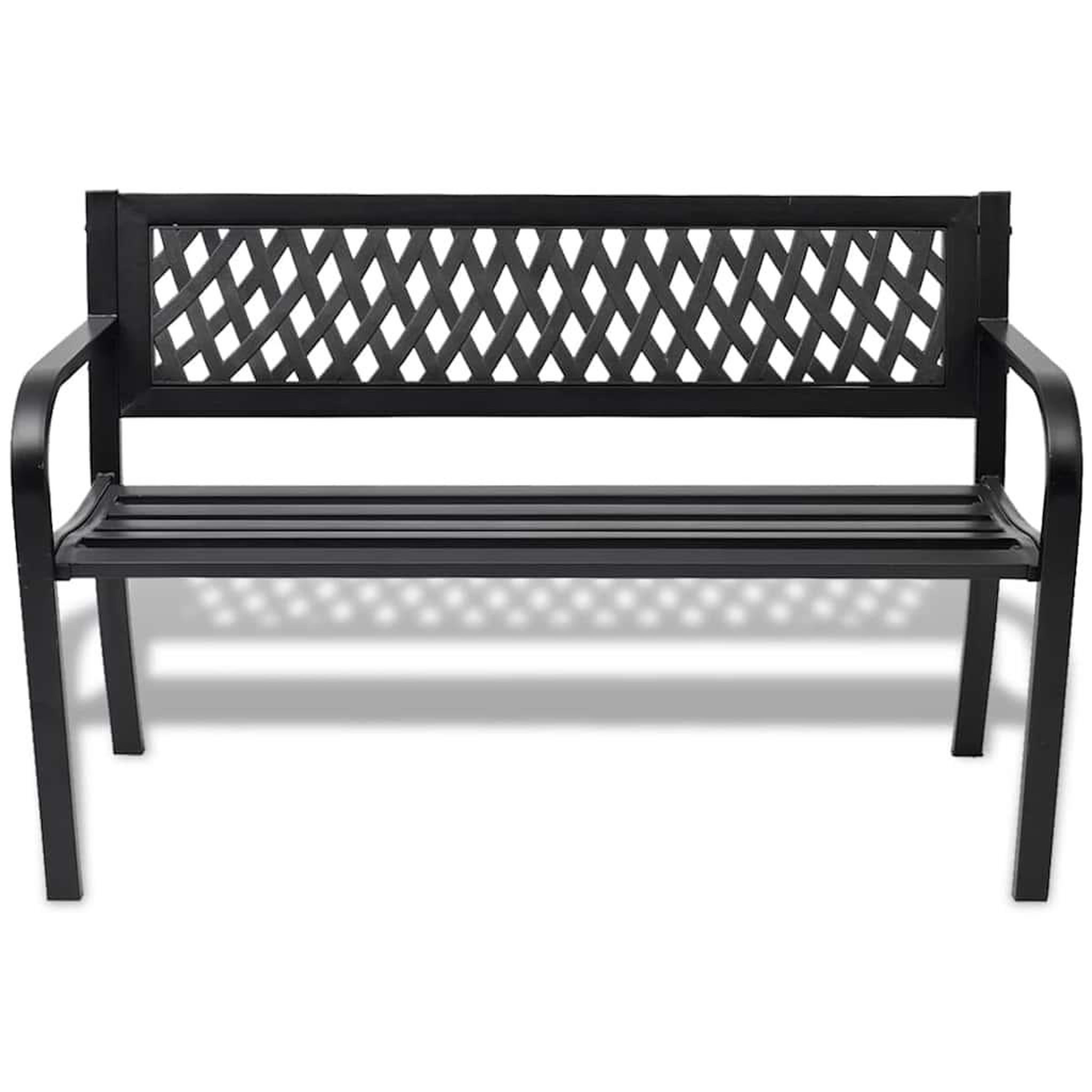 Voir la diapositive 2 : VIDAXL Banc de jardin 118 cm Acier Noir