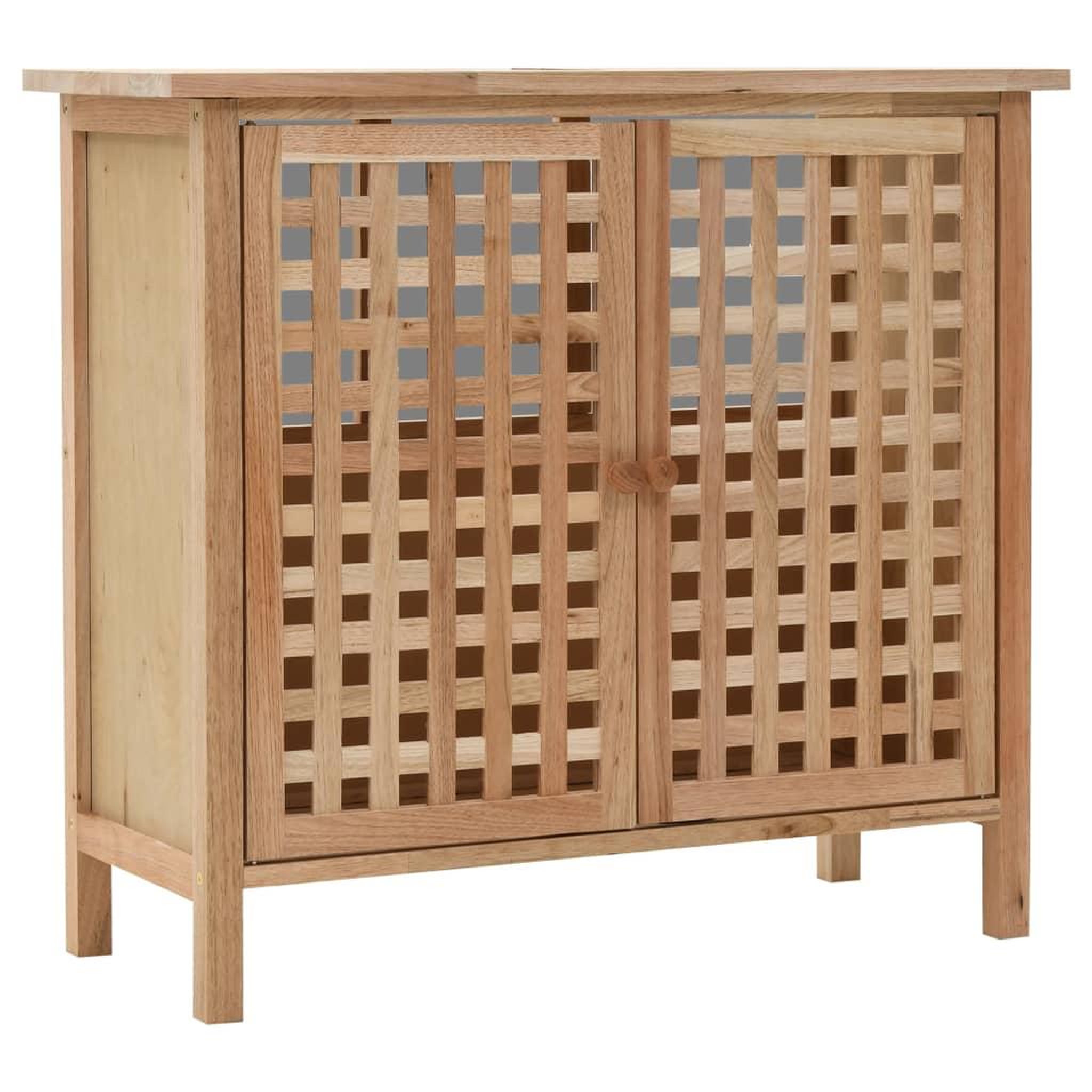 Voir la diapositive 2 : VIDAXL Armoire pour lavabo avec miroir bois de noyer massif