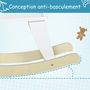 Voir la diapositive 4 : HOMCOM Cheval à bascule en bois - jeu à bascule bois - poignées repose-pied butées - MDF contreplaqué blanc bois naturel