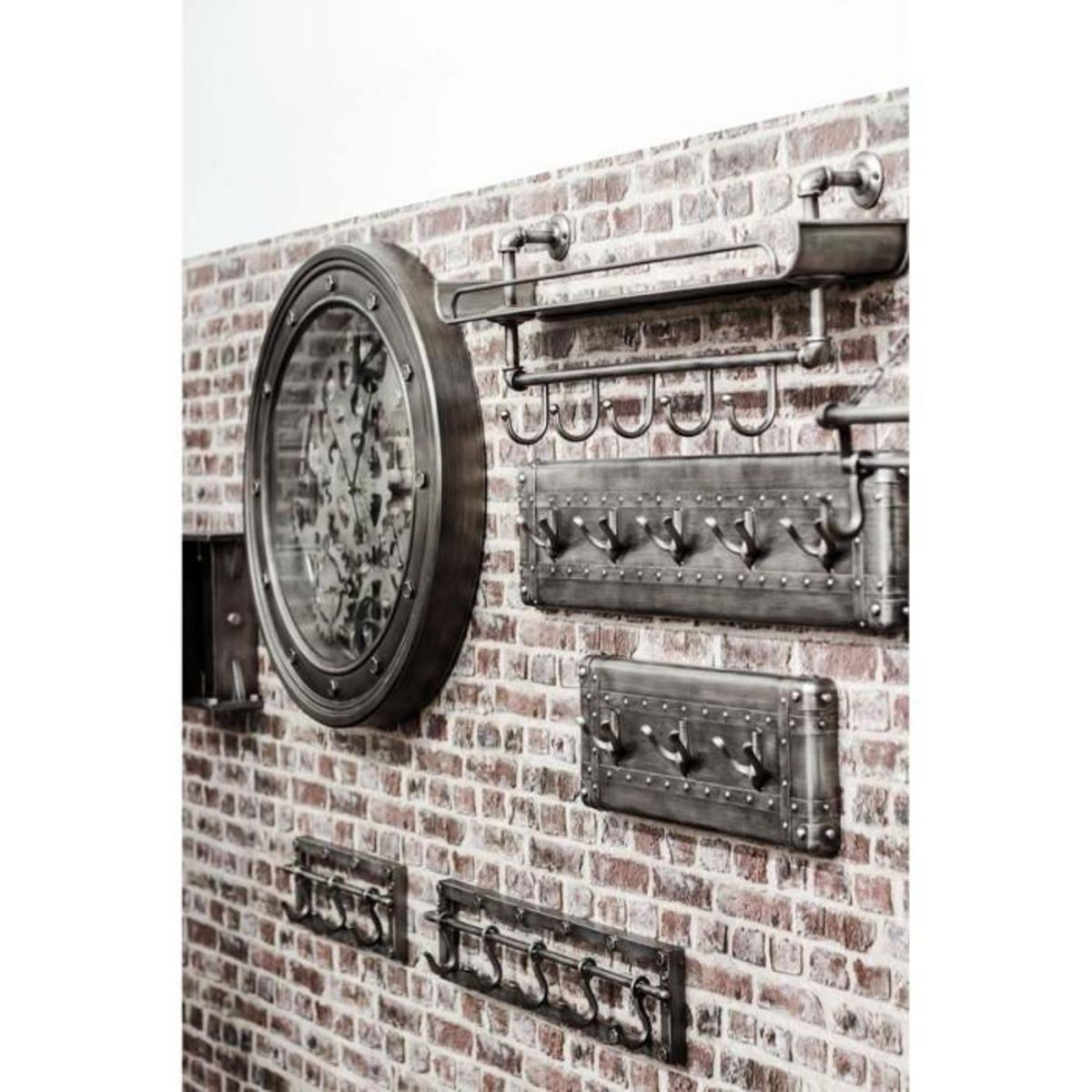 Paris Prix Patère Murale en Métal  5 Crochets  73cm Anthracite