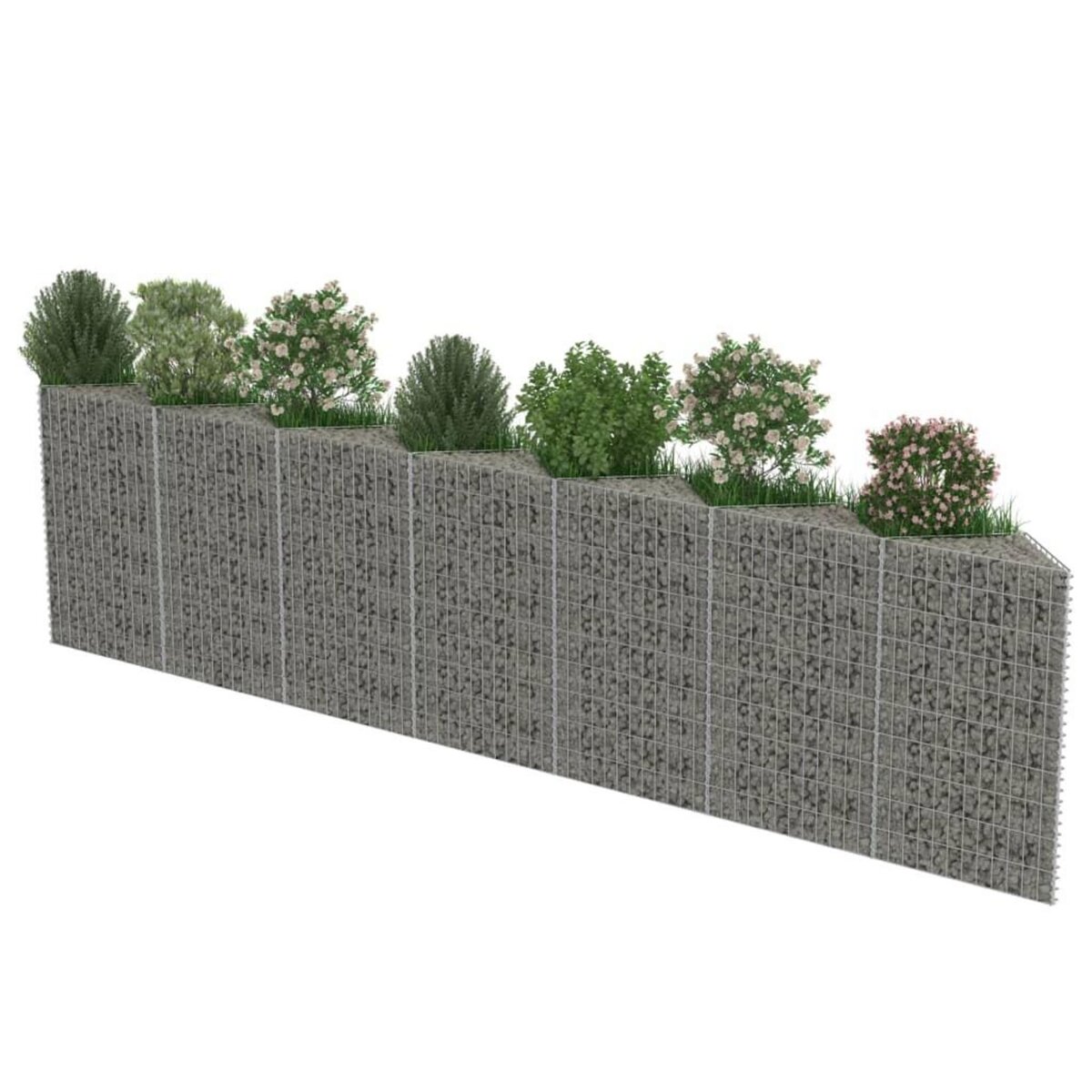 VIDAXL Mur de gabion Acier galvanise 450 x 30 x 100 cm