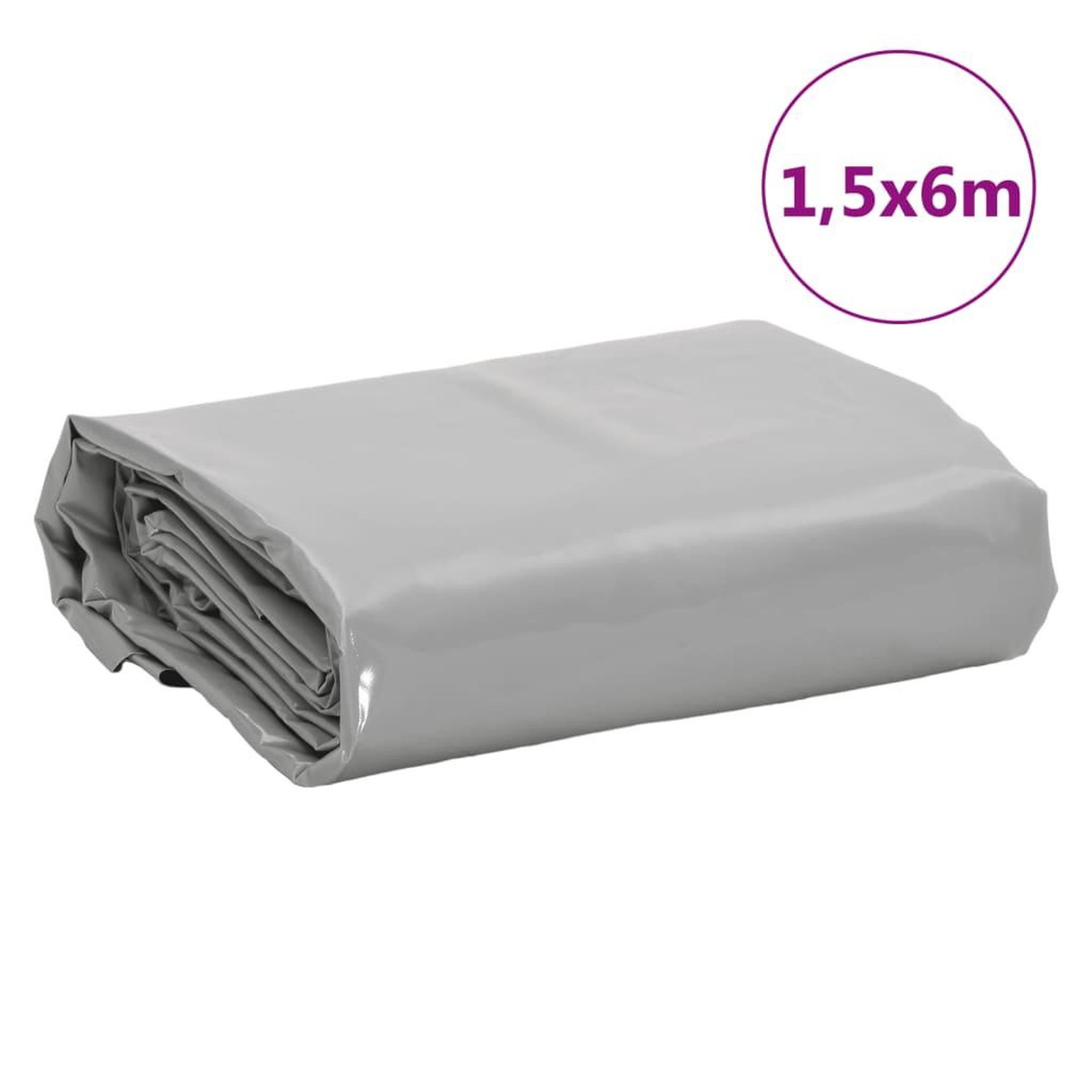 Voir la diapositive 6 : VIDAXL Bache gris 1,5x6 m 600 g/m²