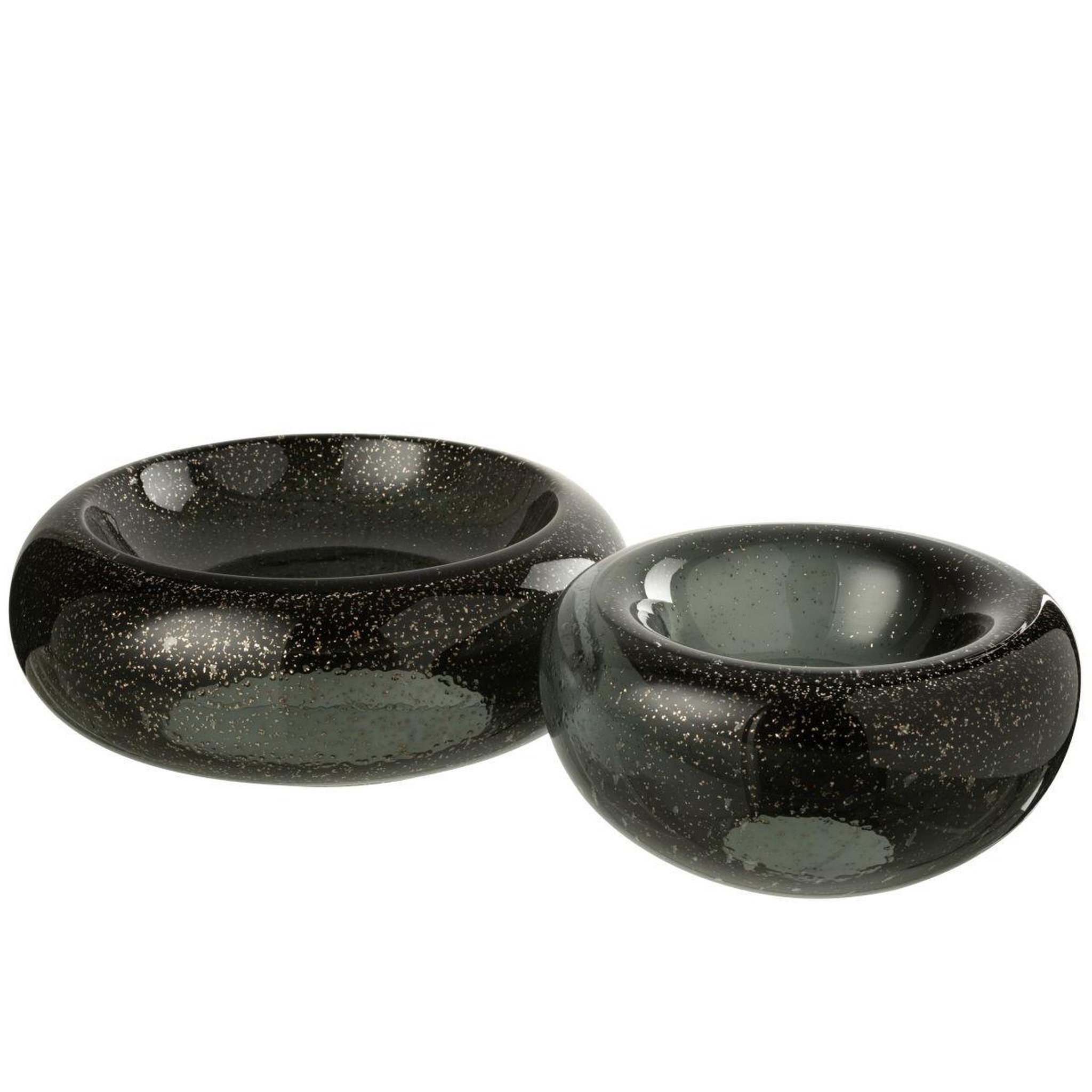 Voir la diapositive 2 : J-LINE Coupelle déco en verre  carol  26cm noir