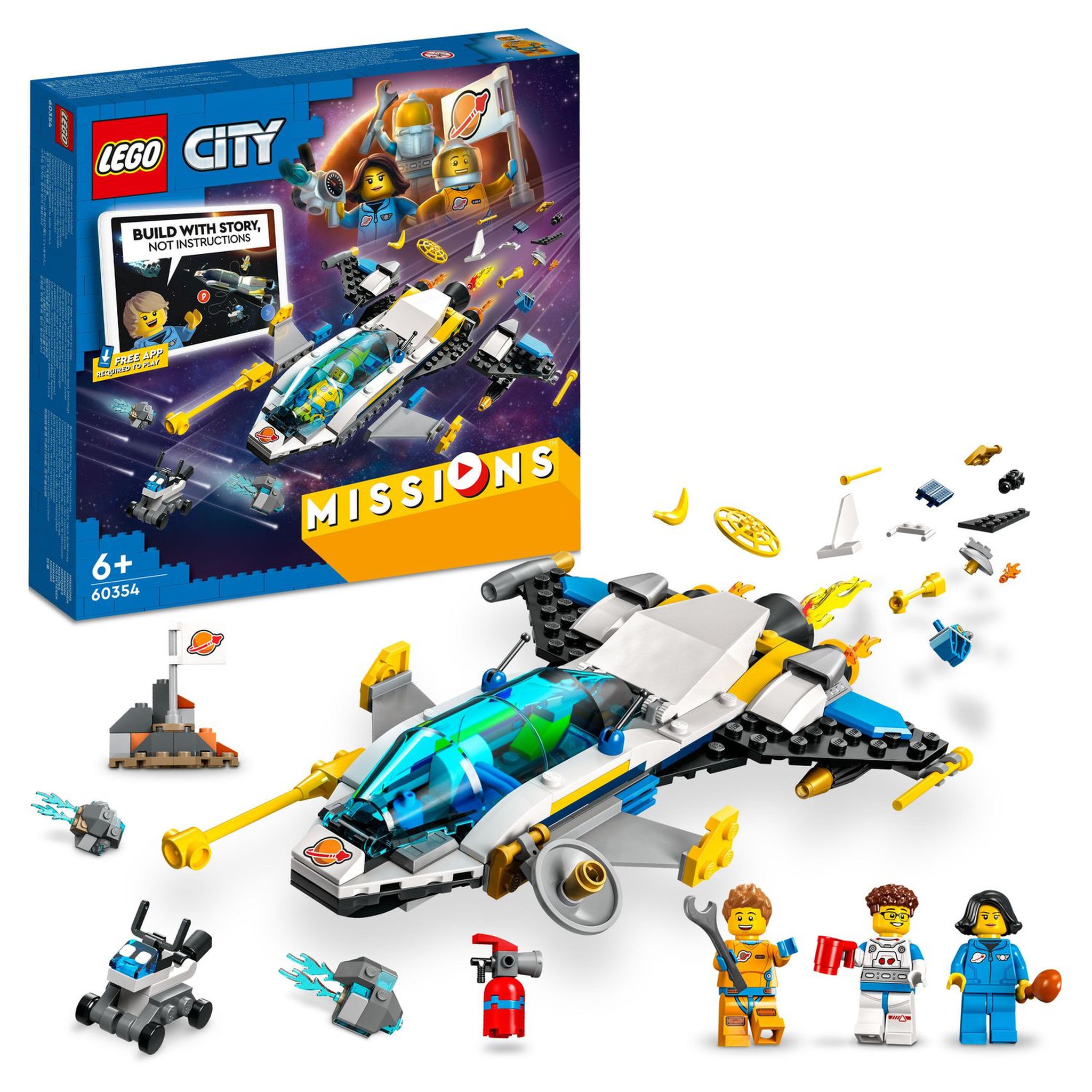 Voir la diapositive 2 : LEGO City 60354 Mission d'exploration spatiale sur Mars, Jouet de Construction Interactif avec Vaisseau Spatial et Planète Rover