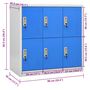 Voir la diapositive 6 : VIDAXL Armoire a casiers Gris clair et bleu 90x45x92,5 cm Acier