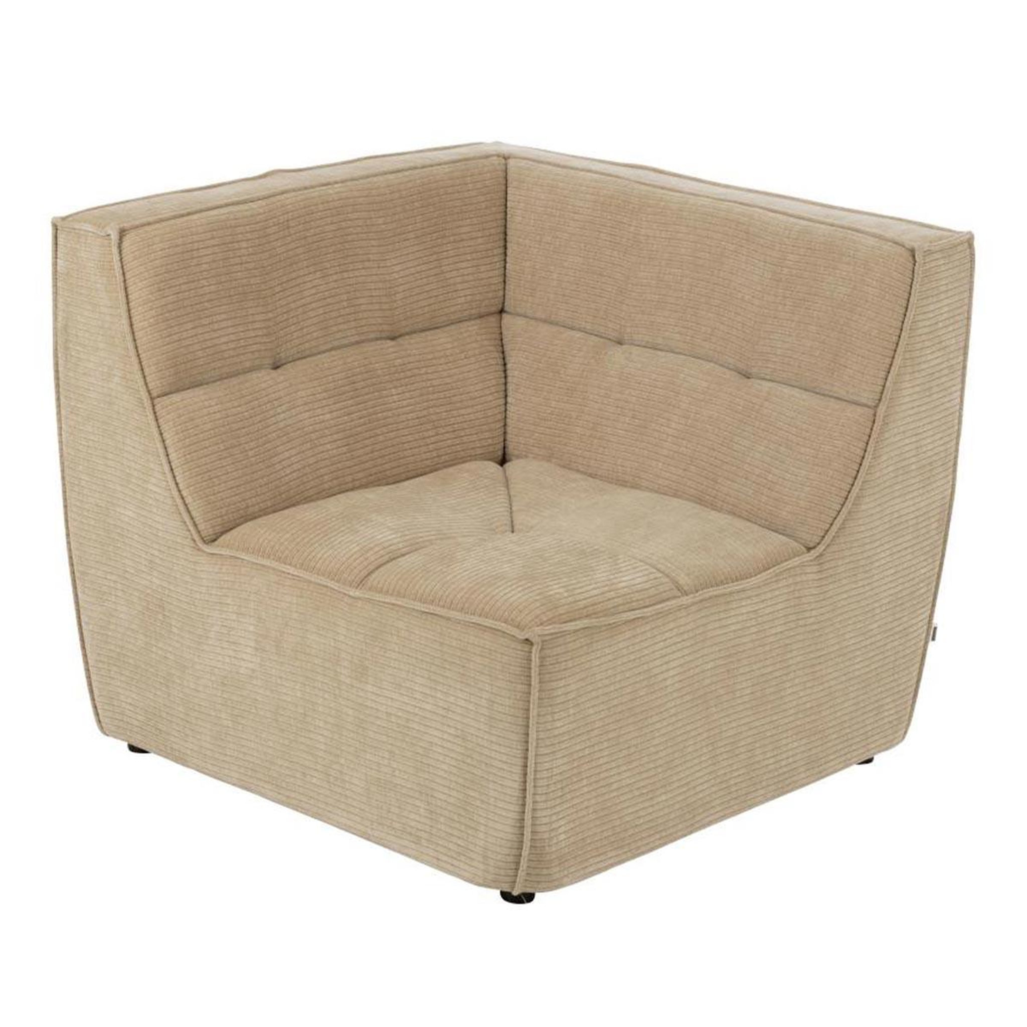J-LINE Module canapé d'angle matelassé  grid  98cm beige foncé