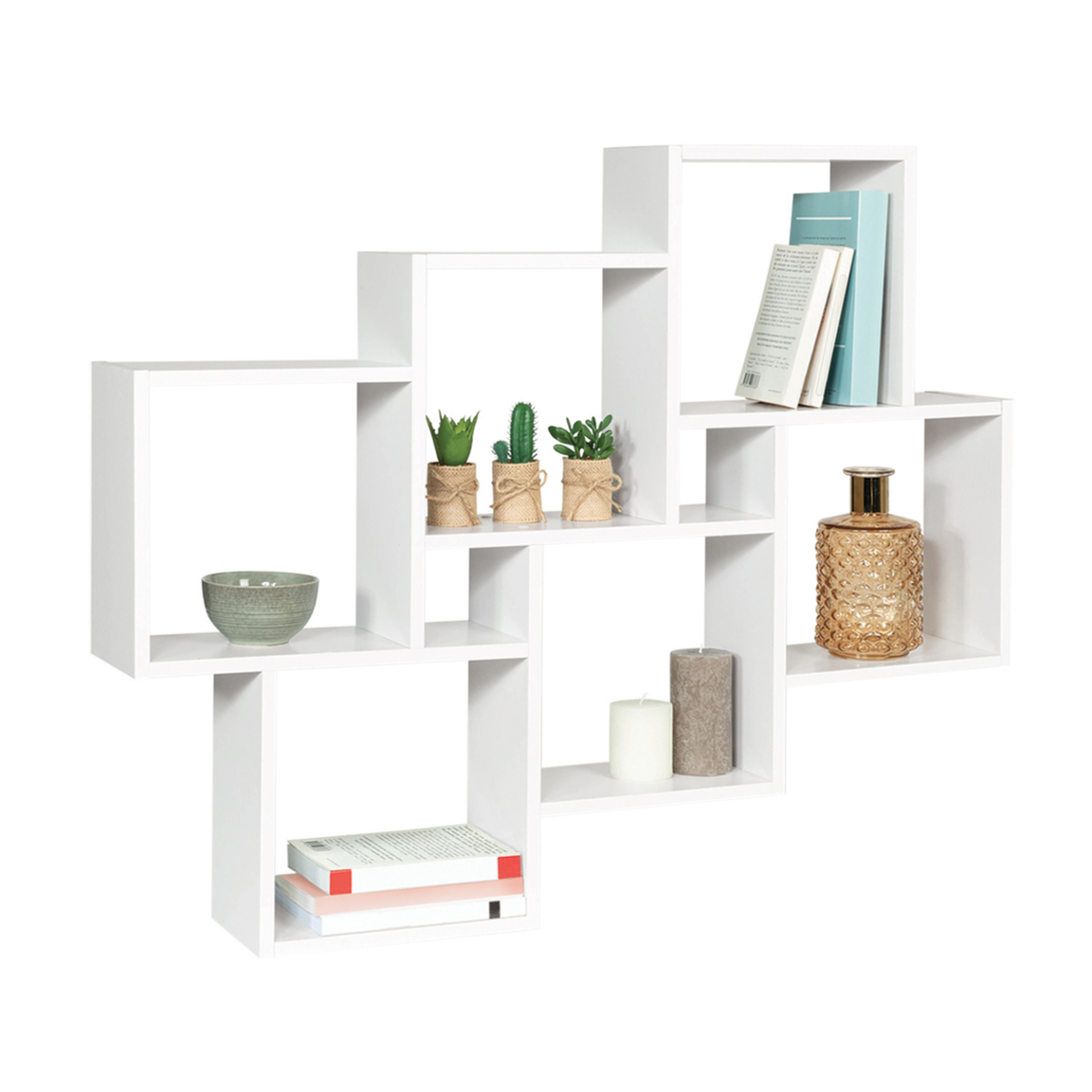 ID MARKET Etagère murale double position LUCAS blanche