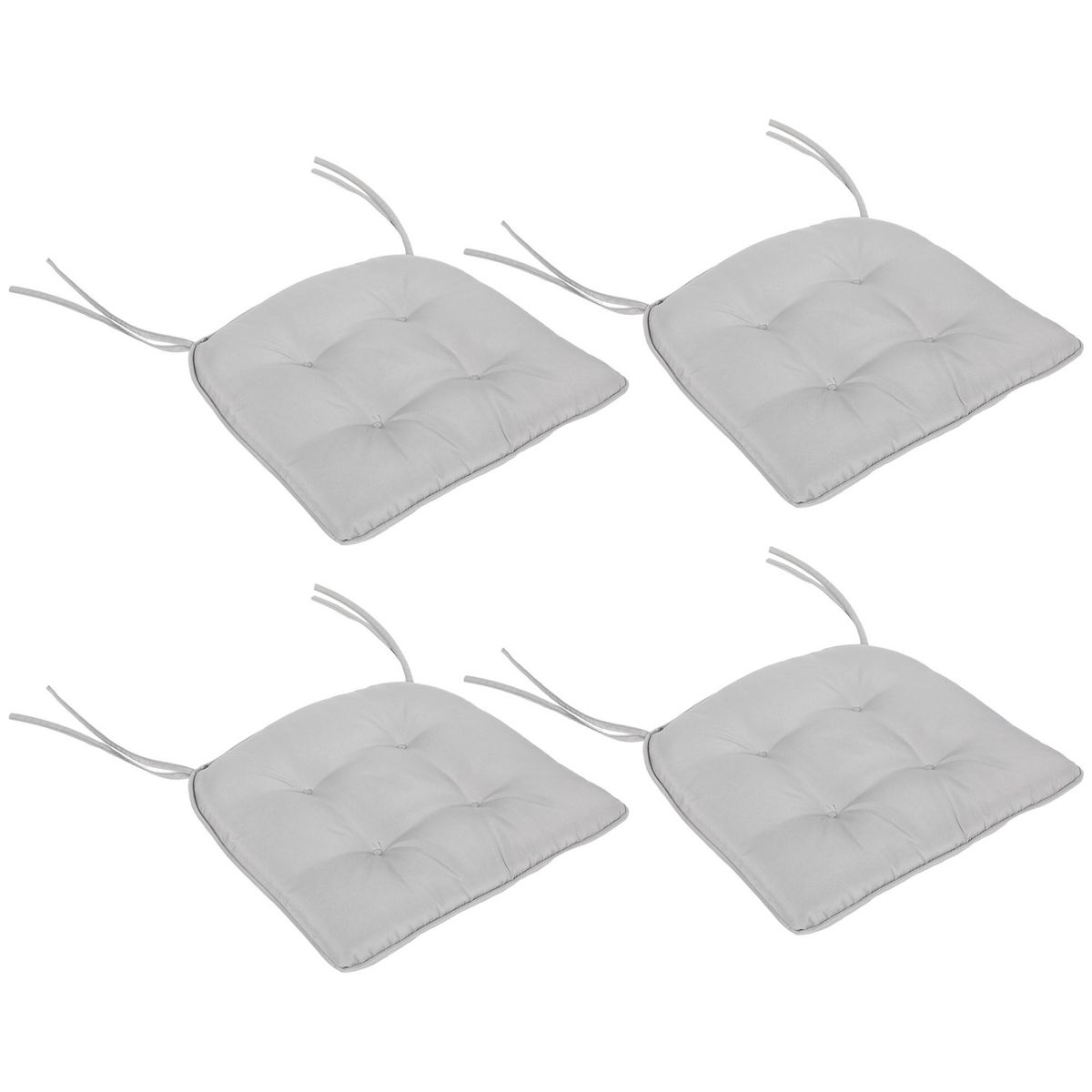 OUTSUNNY Lot de 4 coussins de chaises de jardin polyester gris clair