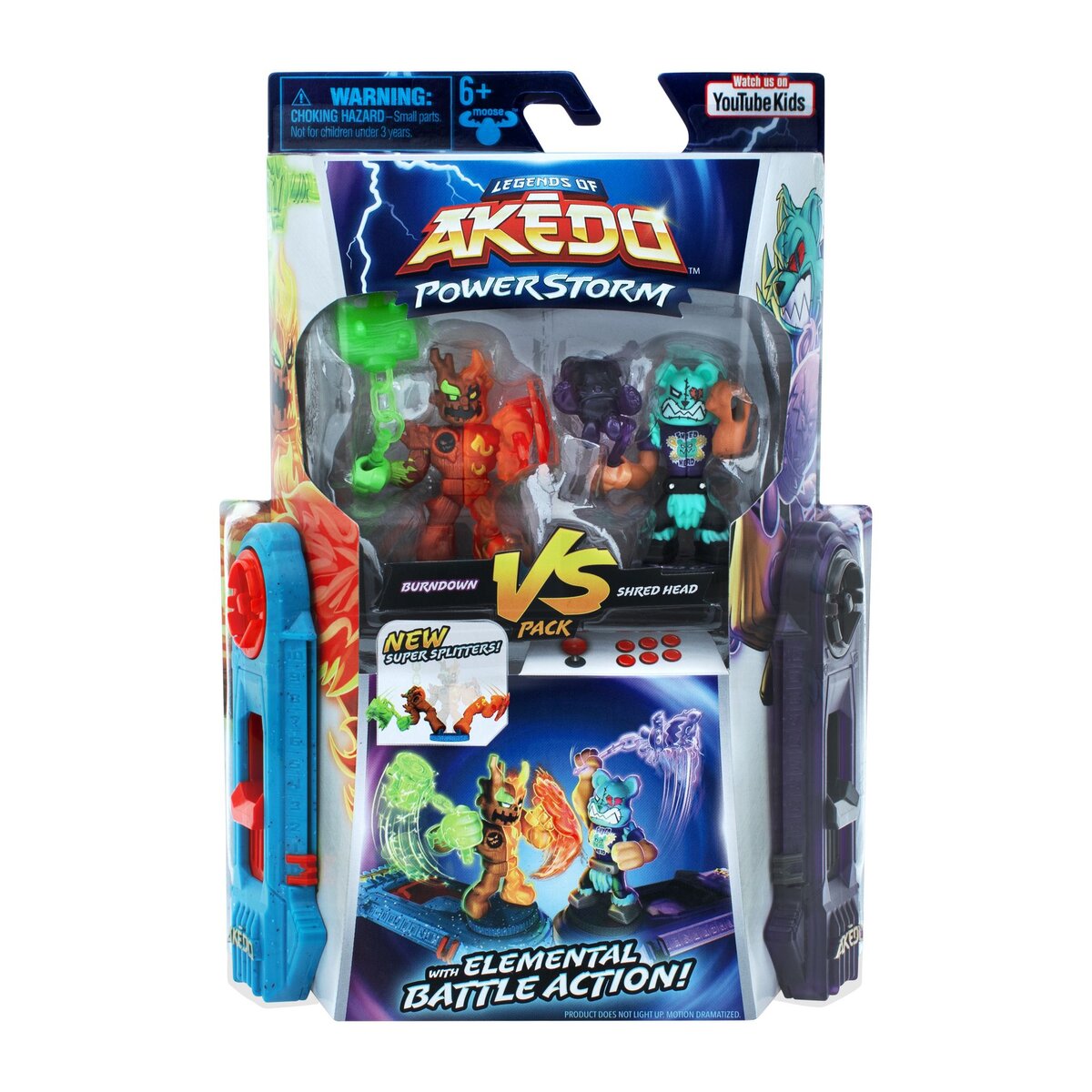 MOOSE TOYS Pack Figurines Akedo PowerStorm Burndown vs Shred Head pas ...