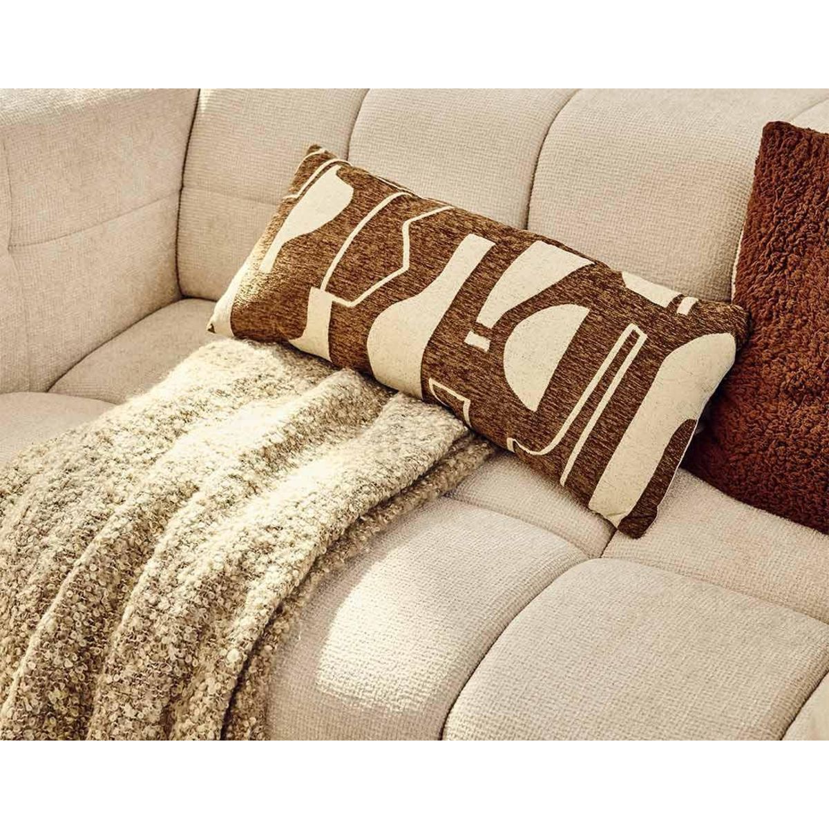 LISA DESIGN Suzano - canapé droit 2 places en tissu texturé