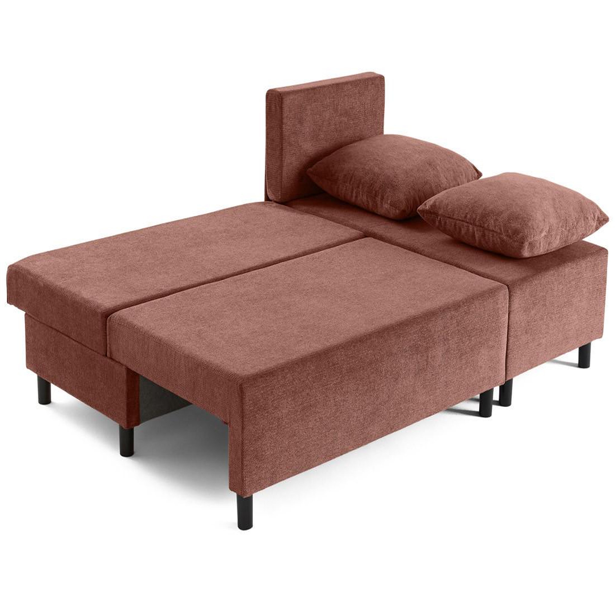 Voir la diapositive 3 : BEST MOBILIER Gloria - canapé d'angle réversible 4 places convertible avec coffre en tissu texturé
