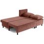 Voir la diapositive 3 : BEST MOBILIER Gloria - canapé d'angle réversible 4 places convertible avec coffre en tissu texturé