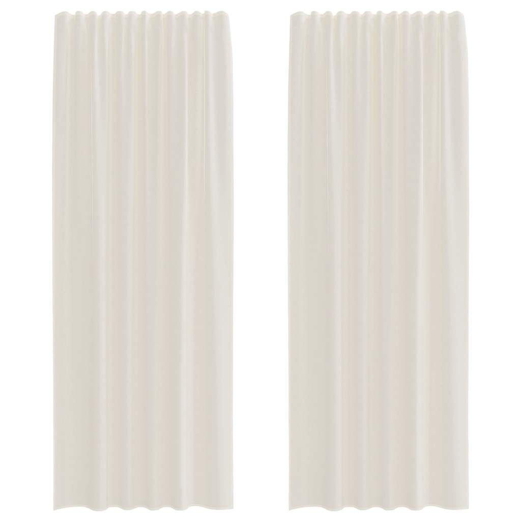 Voir la diapositive 2 : VIDAXL Rideaux en voile avec passants 2 pcs creme