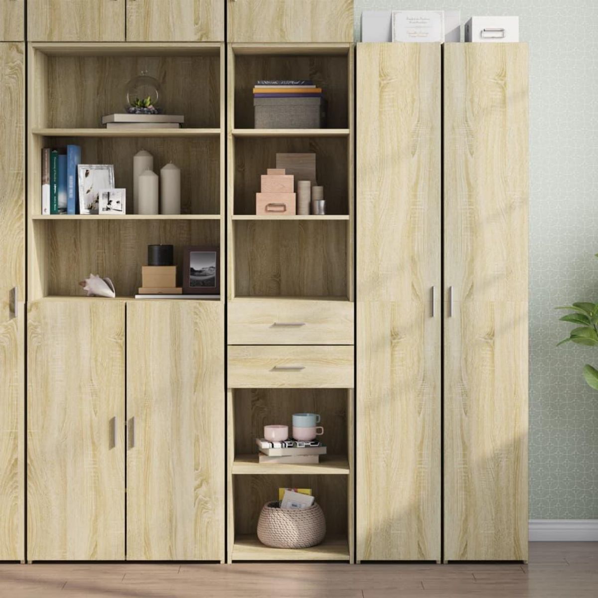 VIDAXL Buffet haut chene sonoma 45x42,5x185 cm bois d'ingenierie