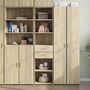 Voir la diapositive 1 : VIDAXL Buffet haut chene sonoma 45x42,5x185 cm bois d'ingenierie