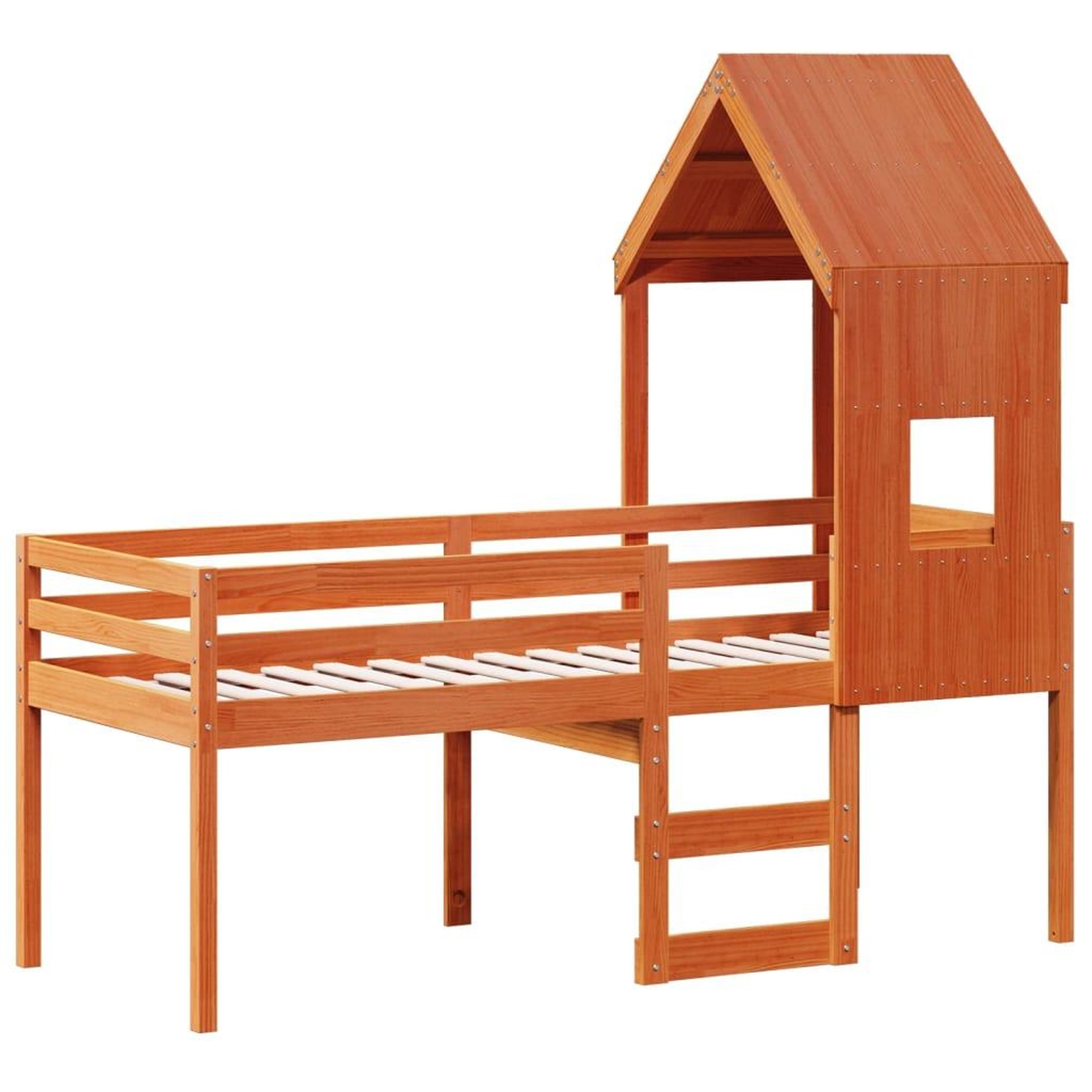 Voir la diapositive 3 : VIDAXL Lit haut sans matelas cire marron 90x200 cm bois de pin massif