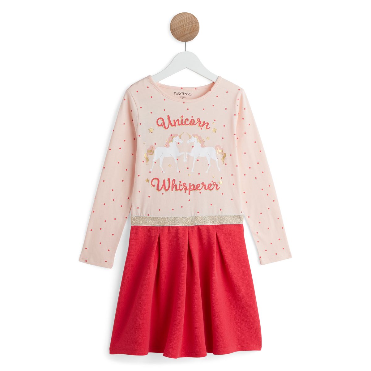 IN EXTENSO Robe bi matière licornes fille