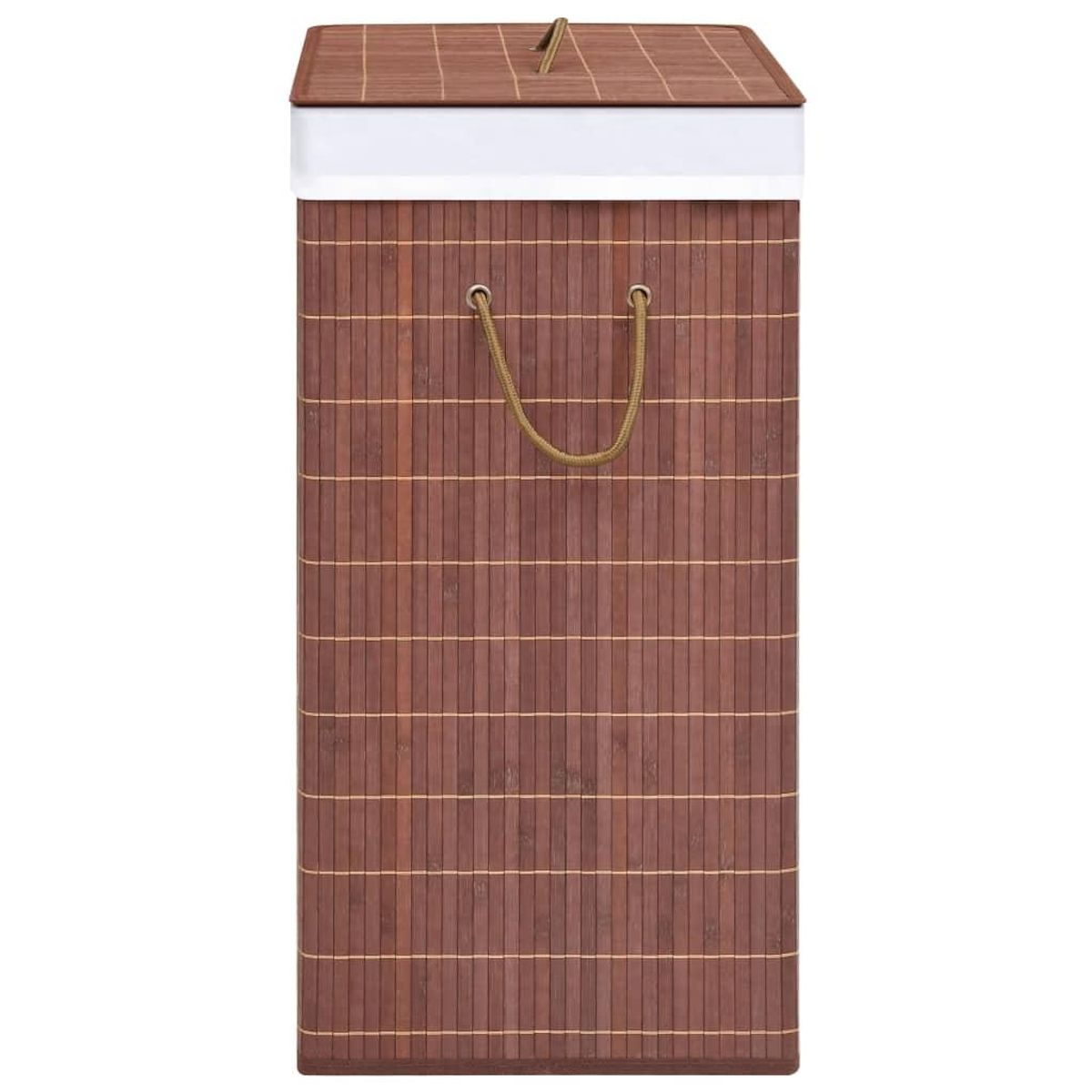 VIDAXL Panier a linge avec 2 sections bambou marron 100 L