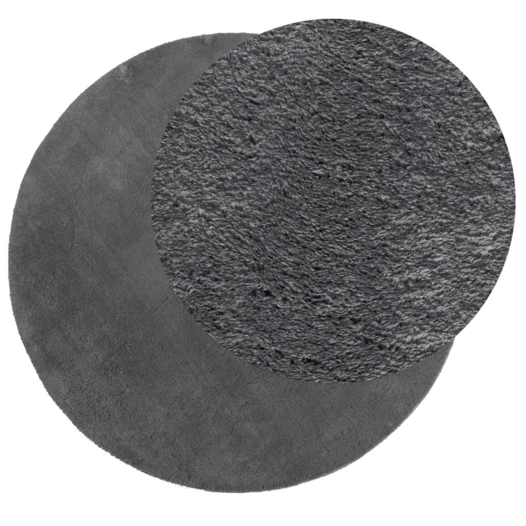 Voir la diapositive 3 : VIDAXL Tapis HUARTE a poils courts doux et lavable anthracite Ø 160 cm