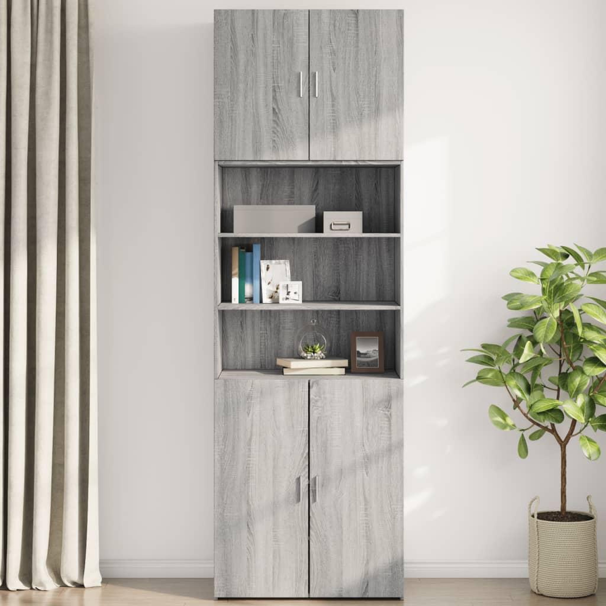 Voir la diapositive 3 : VIDAXL Armoire murale sonoma gris 80x42,5x64 cm bois d'ingenierie