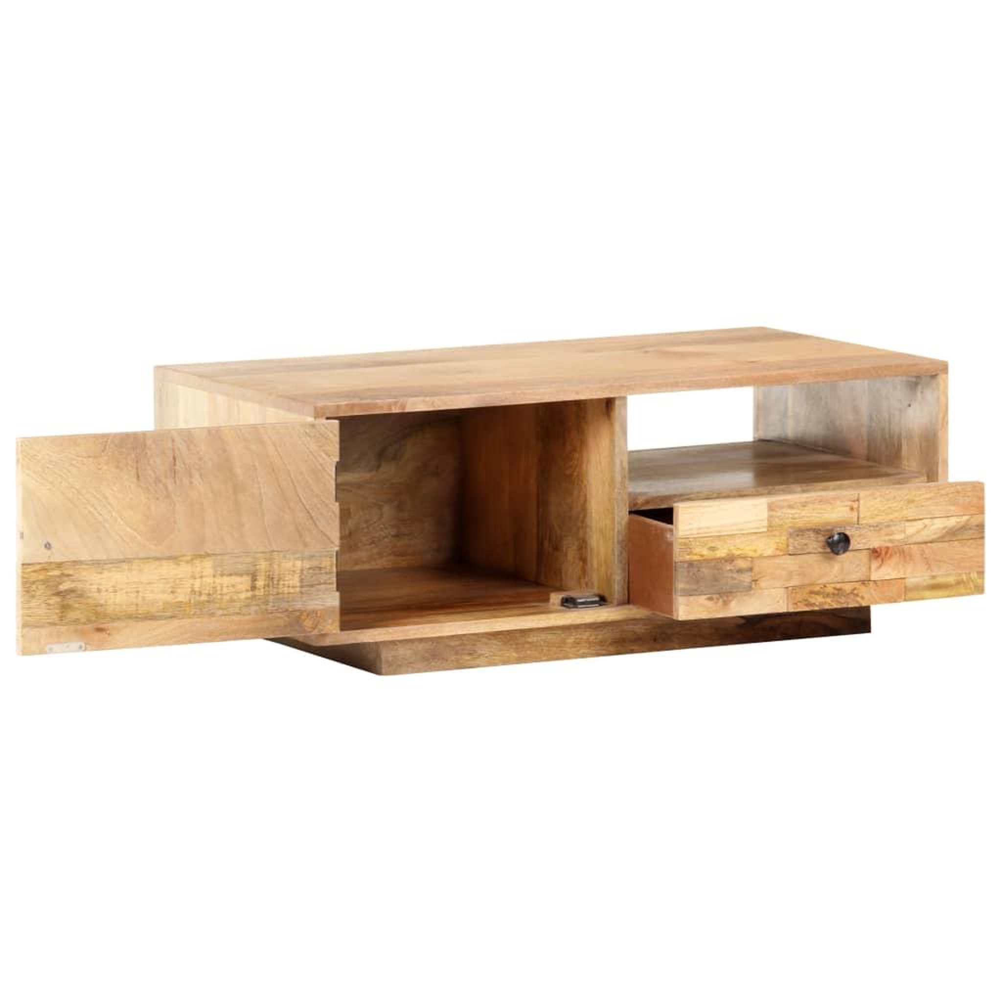 Voir la diapositive 2 : VIDAXL Table basse 90x50x35 cm Bois solide de manguier
