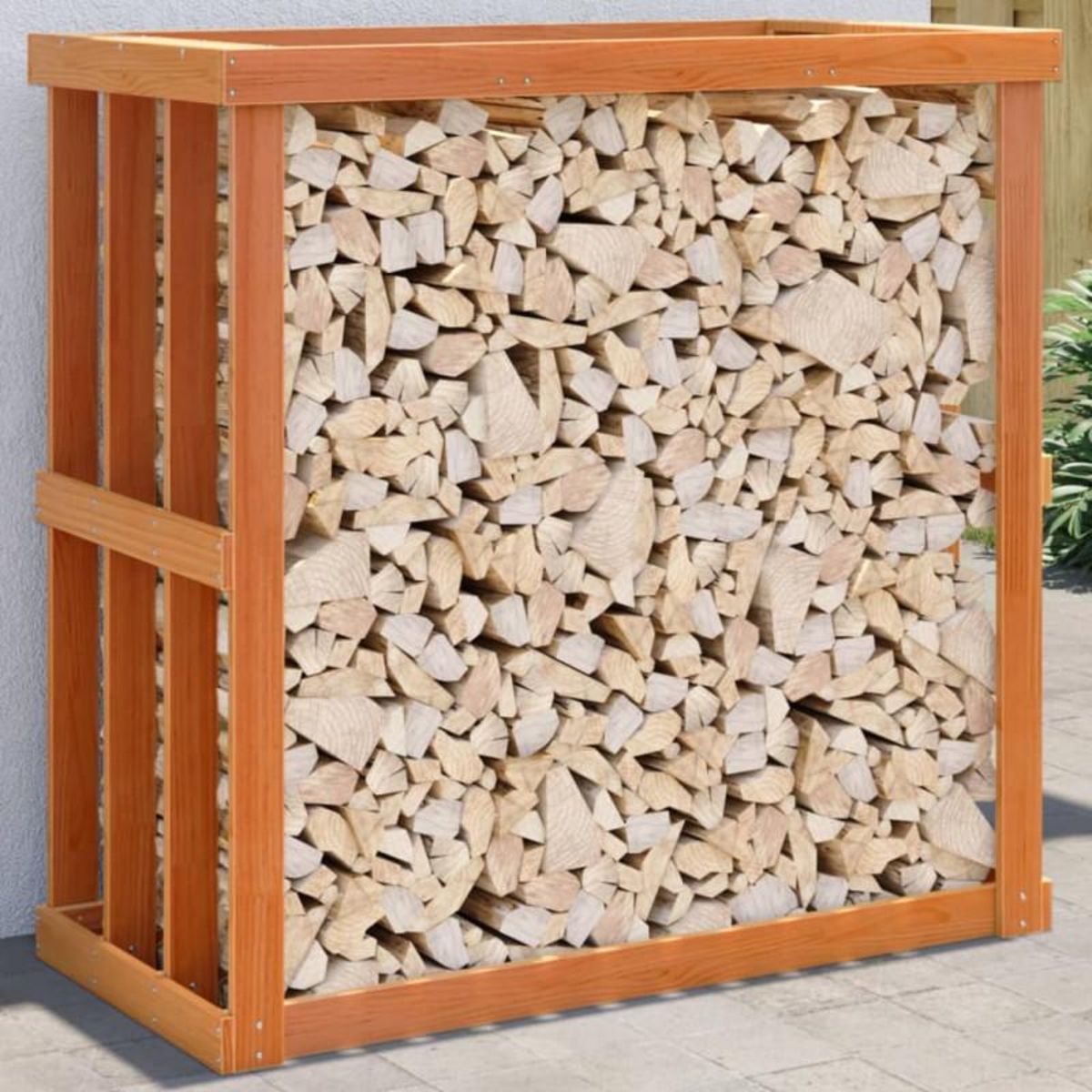 VIDAXL Porte bûches d'extérieur cire marron 109x52x106 cm bois pin