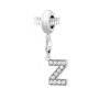SC CRYSTAL Charm perle SC Crystal en acier avec pendentif lettre Z ornée de Cristaux scintillants
