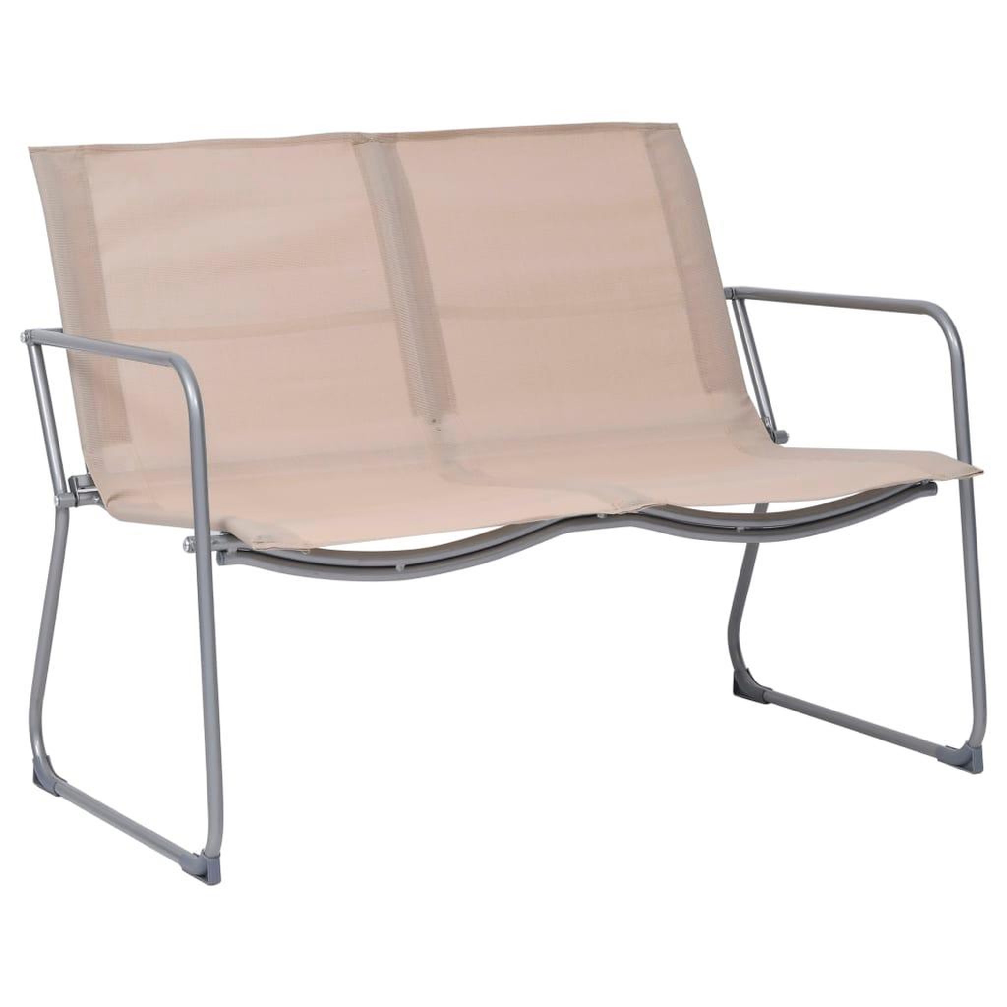 Voir la diapositive 3 : VIDAXL Salon de jardin 4 pcs tissu et acier creme