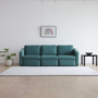 Voir la diapositive 5 : CONCEPT USINE Canapé modulable 3 places bleu avec pouf KONEKT