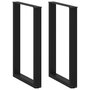 Voir la diapositive 1 : VIDAXL Pieds de table basse forme de U 2 pcs noir 60x(90-91) cm acier