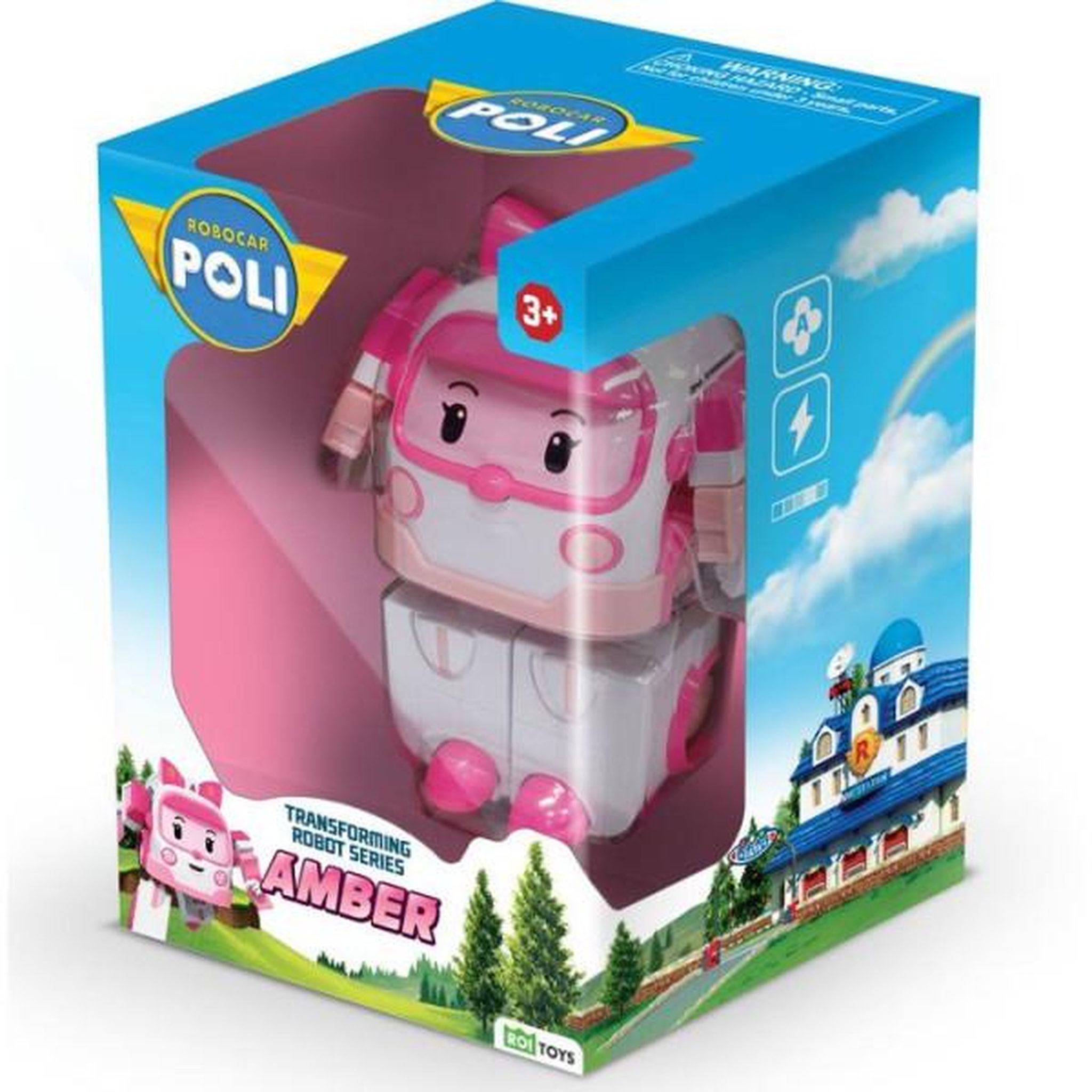 Voir la diapositive 2 : SILVERLIT Figurine robot 10 cm - Silverlit – Robocar Poli – Véhicule Transformable Ambre 2-en-1