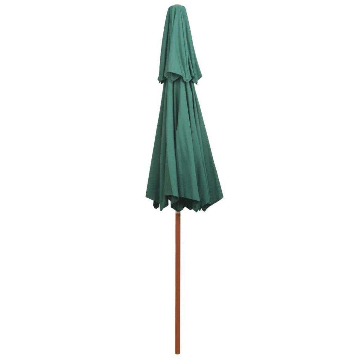 VIDAXL Parasol a deux etages avec poteau en bois 270 x 270 cm vert