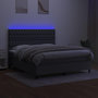 Voir la diapositive 4 : VIDAXL Sommier a lattes de lit et matelas et LED Gris fonce 180x200 cm