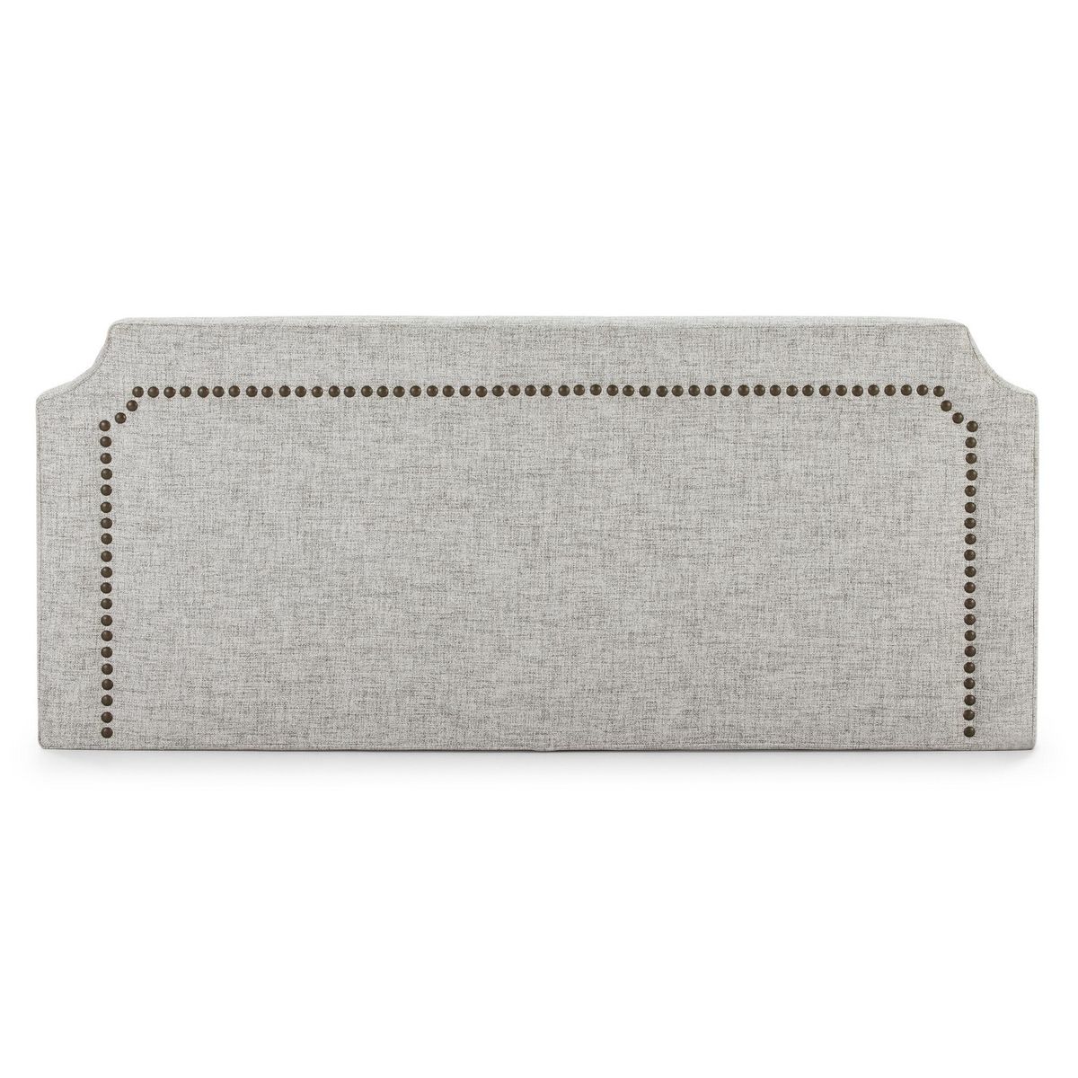 MARCKONFORT Tête de lit tapissée Leonor 160x60 cm Grise, Clous en Marron