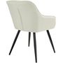 Voir la diapositive 4 : tectake Ensemble de 4 chaises en aspect lin siège rembourré crème/noir