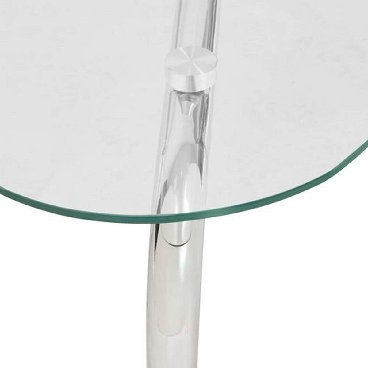 ATMOSPHERA Table basse en verre et métal chromé HECATE