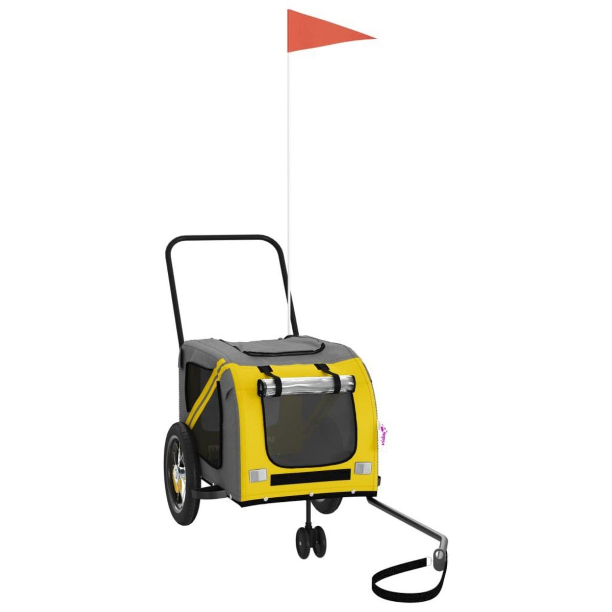 VIDAXL Remorque de velo pour animaux de compagnie jaune et noir