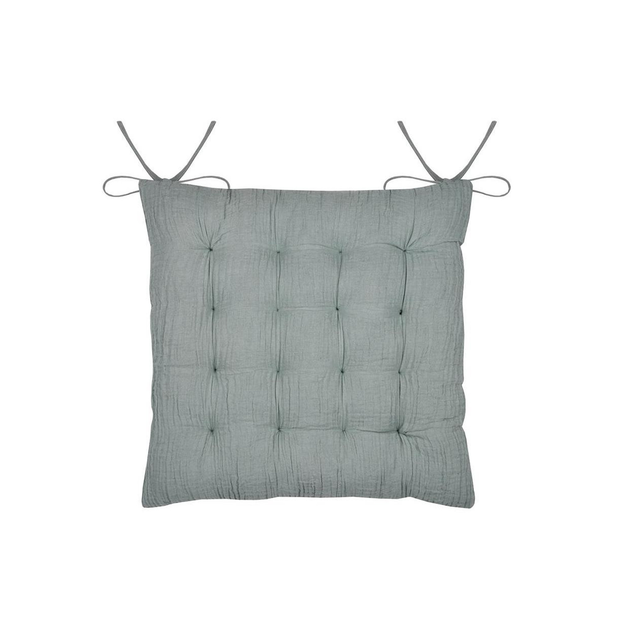 Eden Assise de chaise matelassée en coton pop colors. Coloris disponibles : Vert, Beige, Violet, Marron